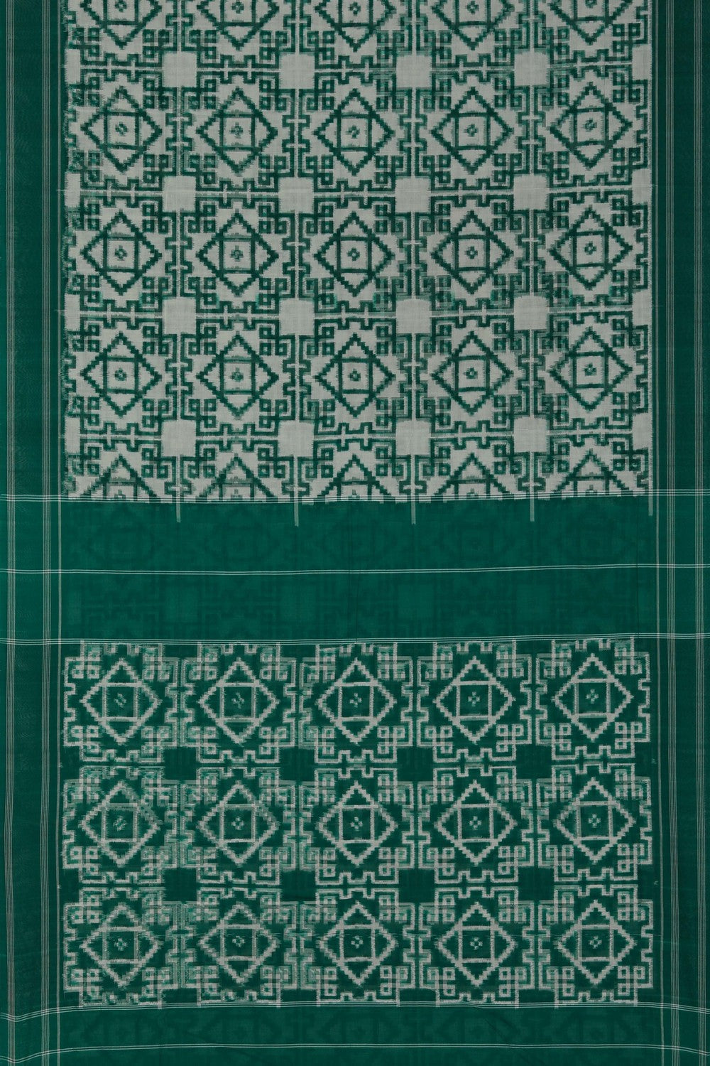 Image of Pochampally Ikat Green Saree