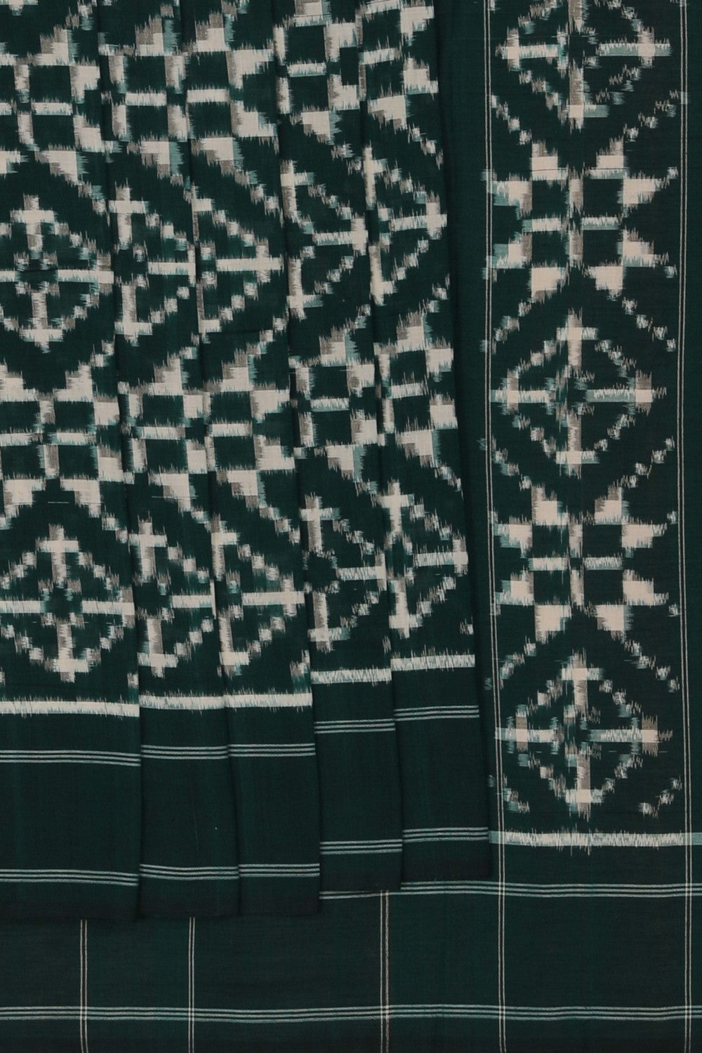 Image of Pochampally Ikat Green Saree