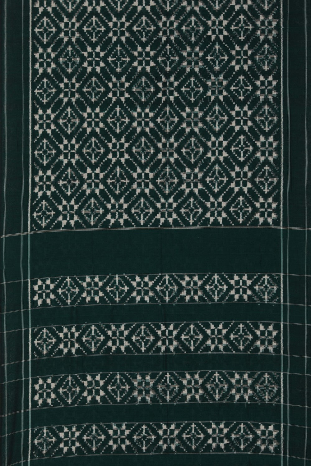 Image of Pochampally Ikat Green Saree