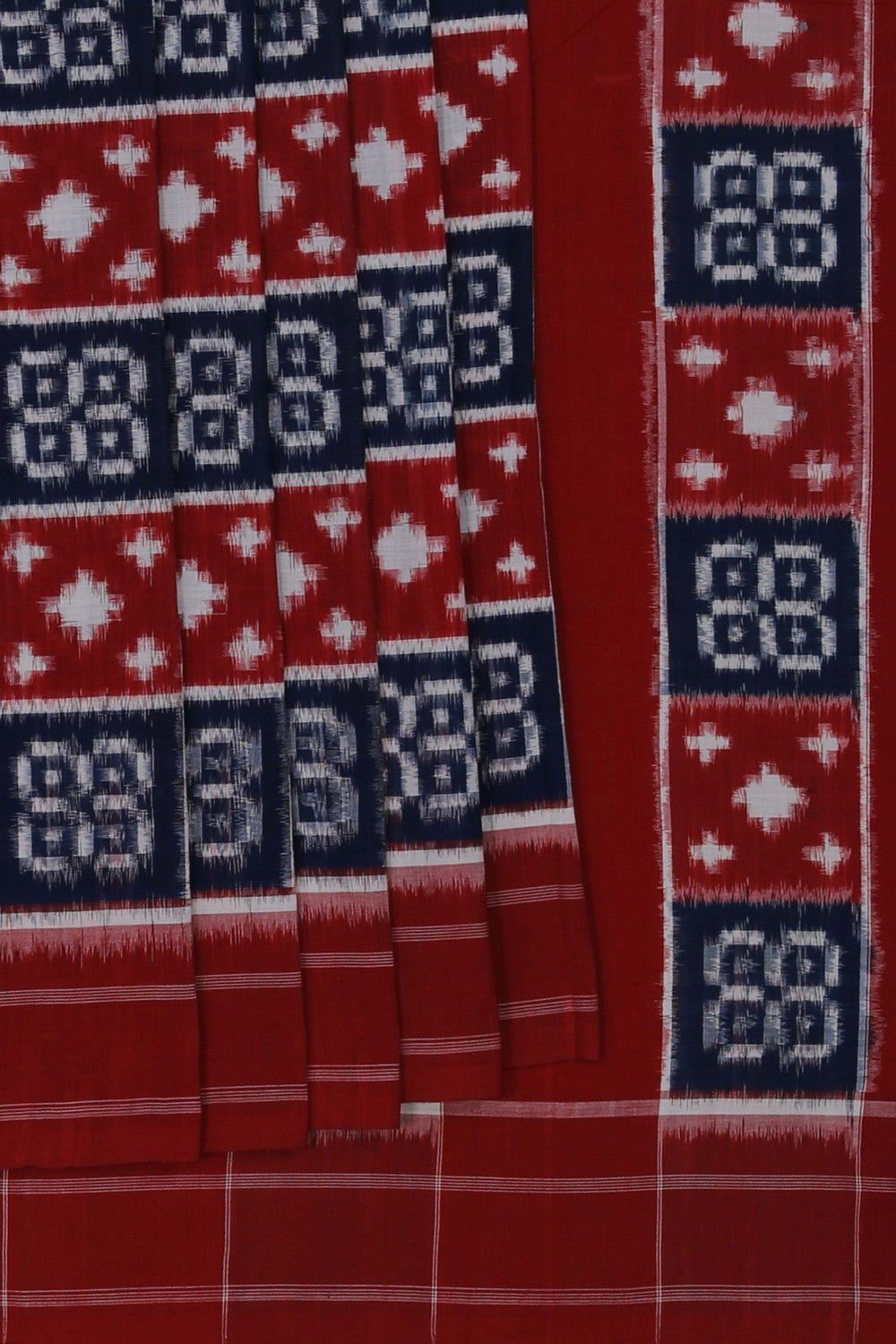 Image of Pochampally Ikat Red Saree