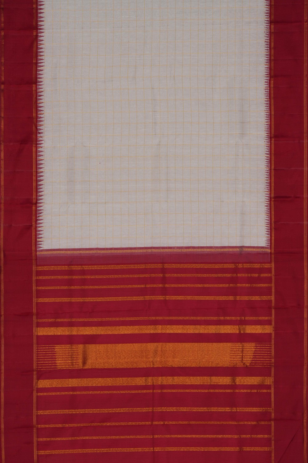 Image of Arani Linen Silk Off-White Saree