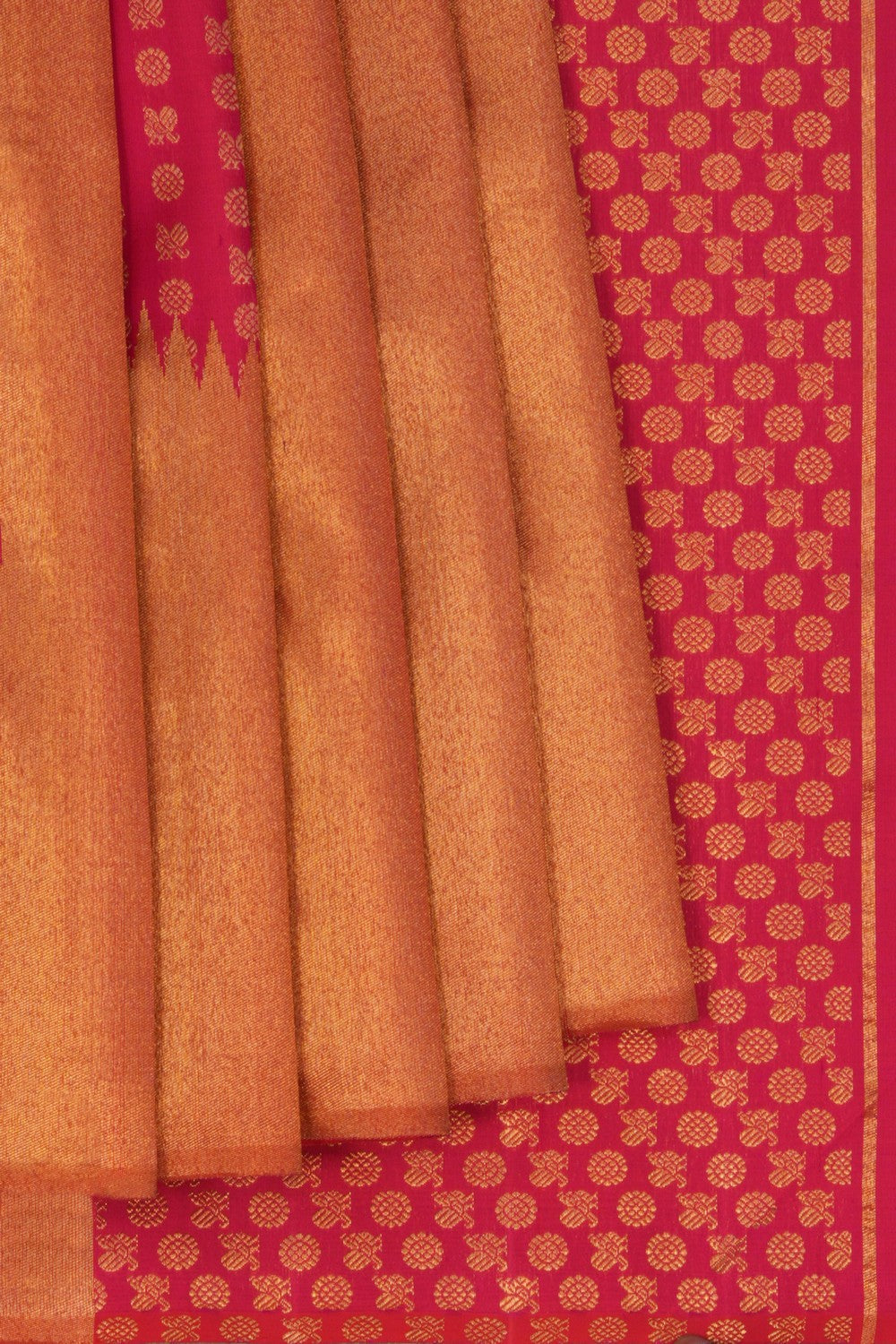 Arani Silk Gold-Pink Saree