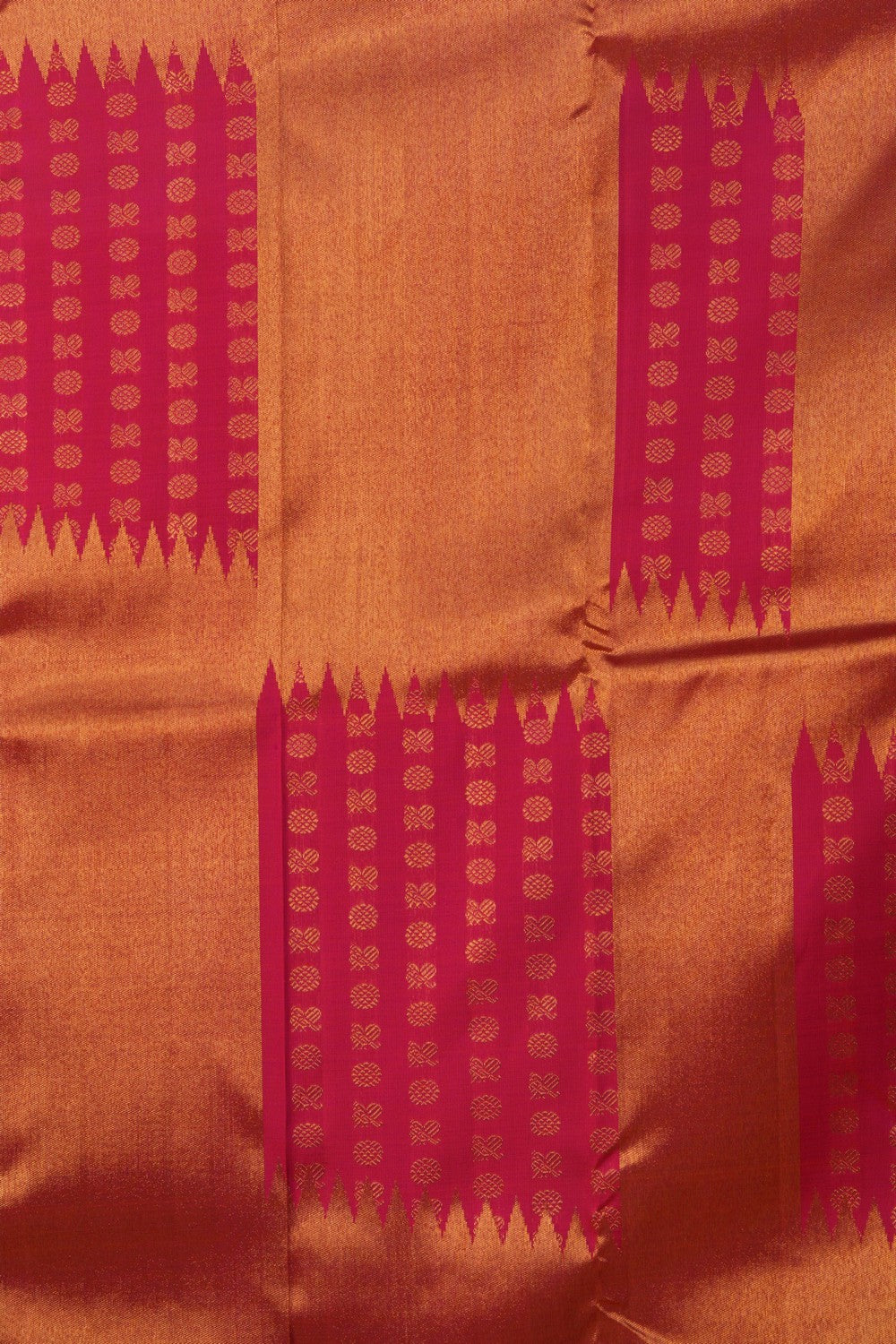 Image of Arani Silk Gold-Pink Saree