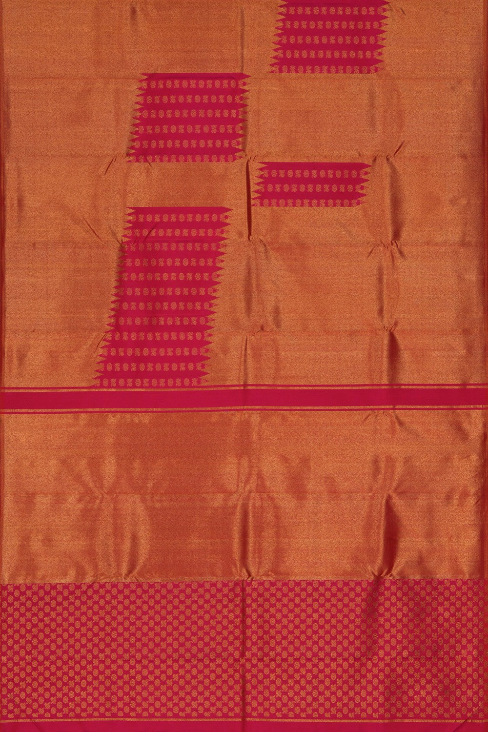 Image of Arani Silk Gold-Pink Saree