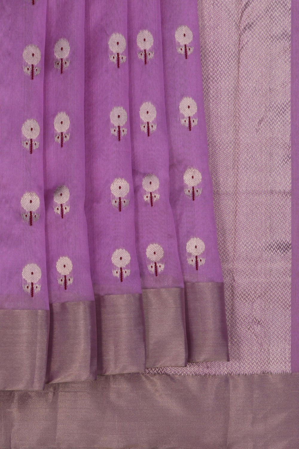 Image of Chanderi Silk Purple Saree