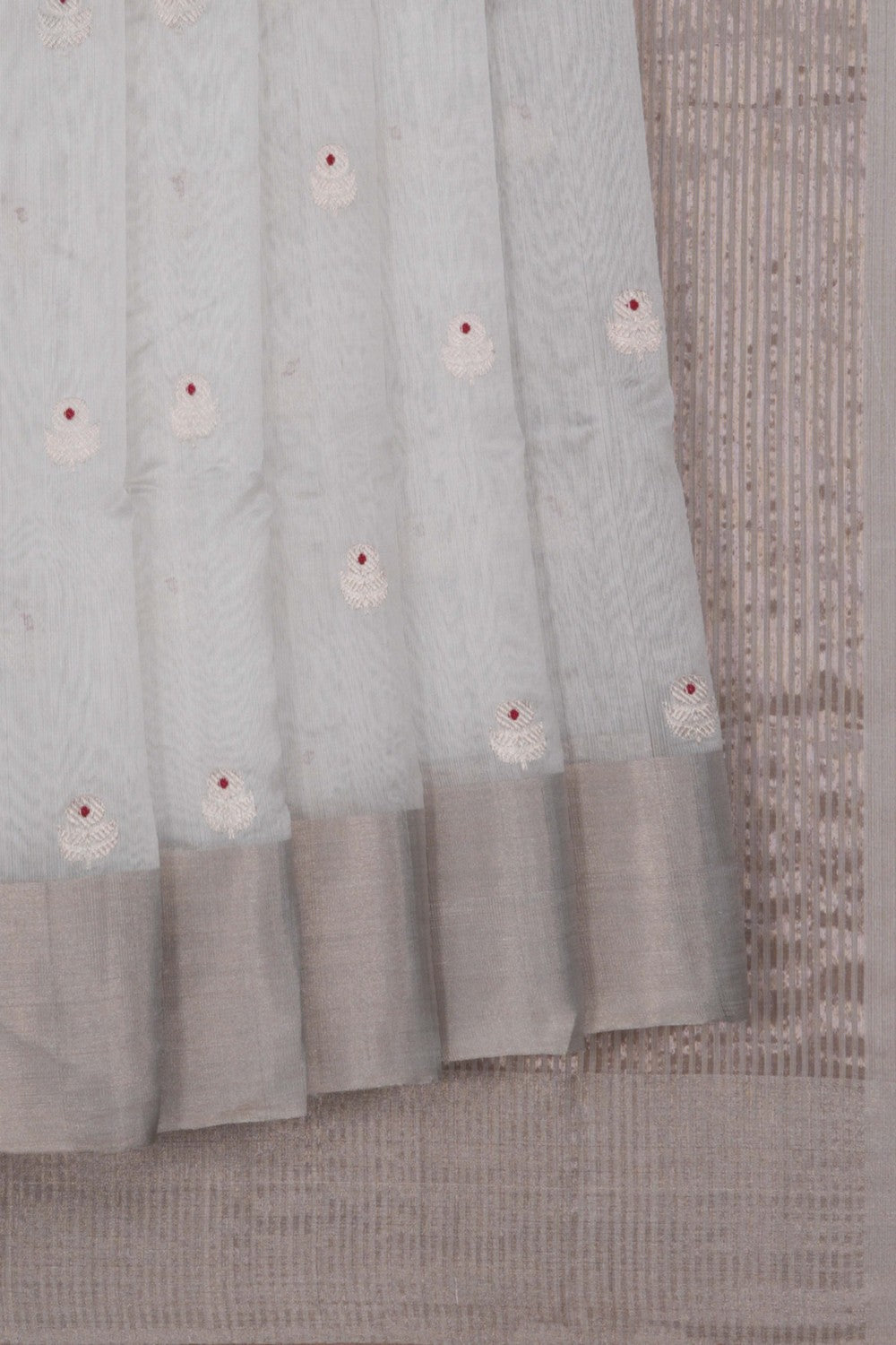 Image of Chanderi Silk White Saree