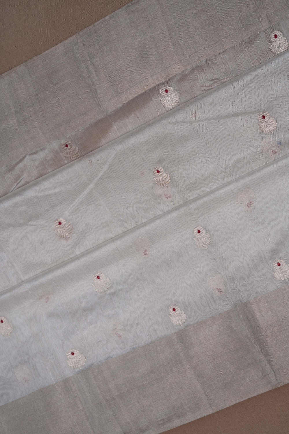 Image of Chanderi Silk White Saree