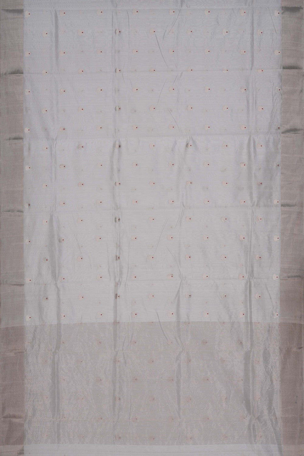 Image of Chanderi Silk White Saree