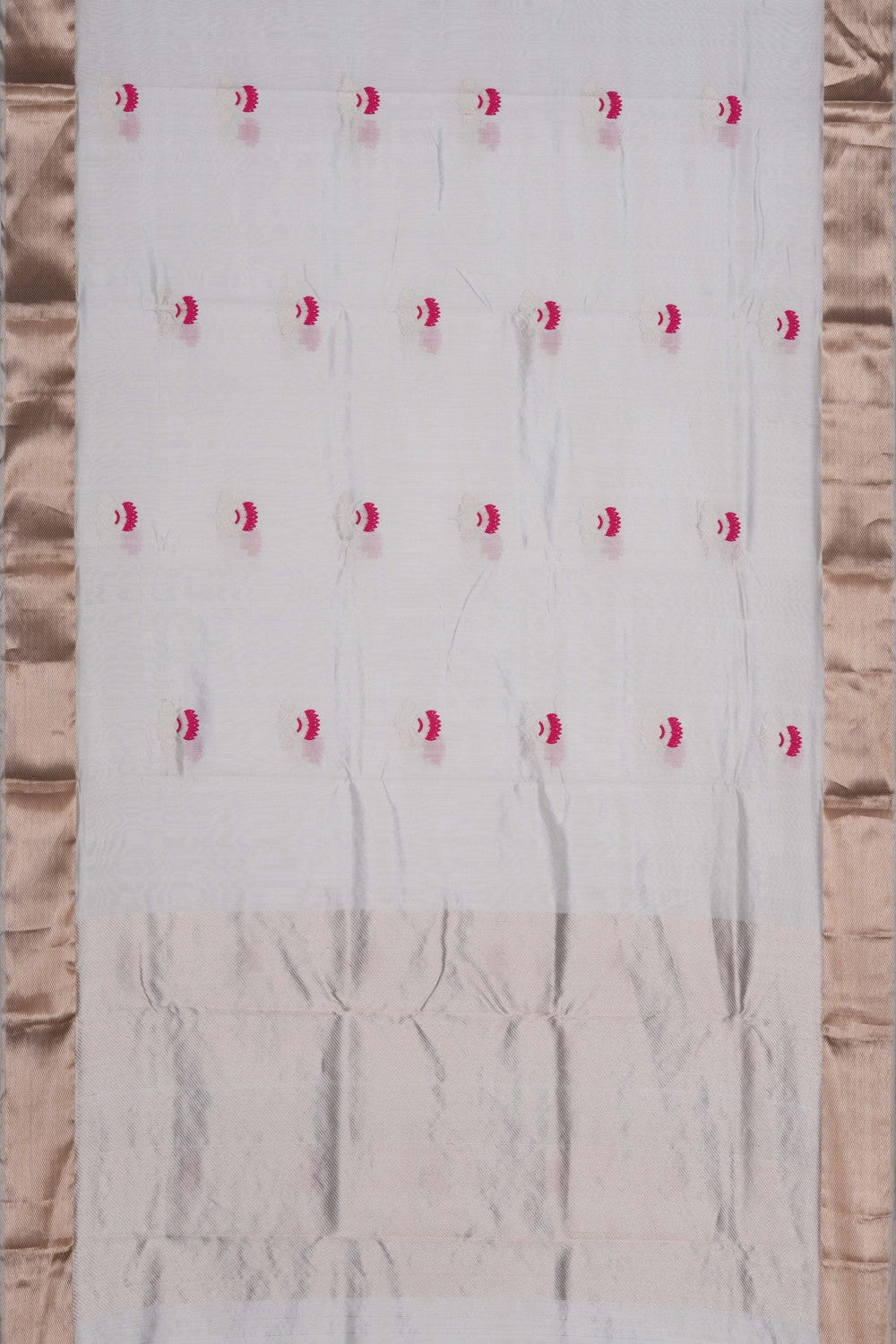 Chanderi Silk White Saree
