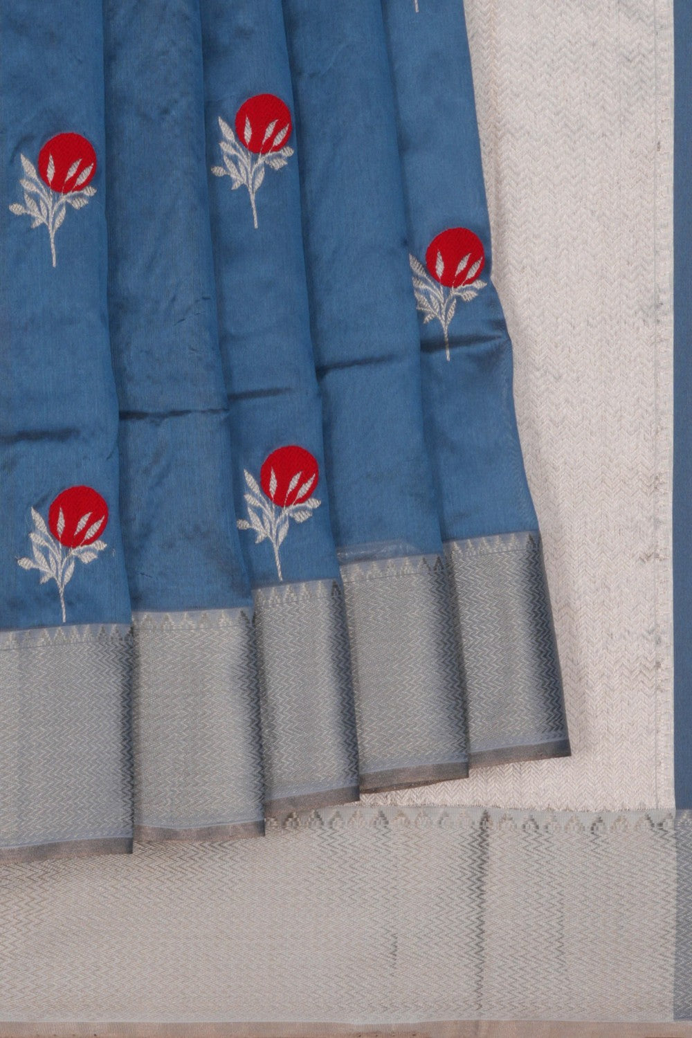 Chanderi Silk Smoky Grey Saree