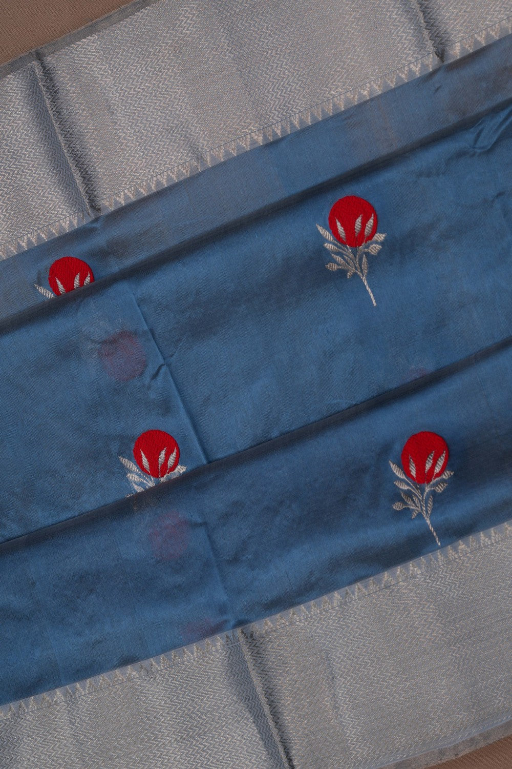 Chanderi Silk Smoky Grey Saree