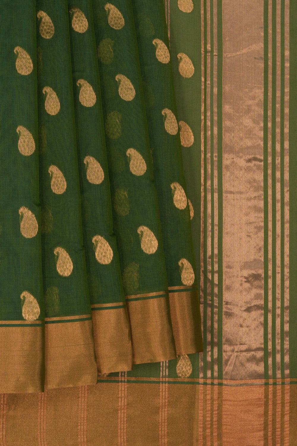 Chanderi Silk Forest Green Saree