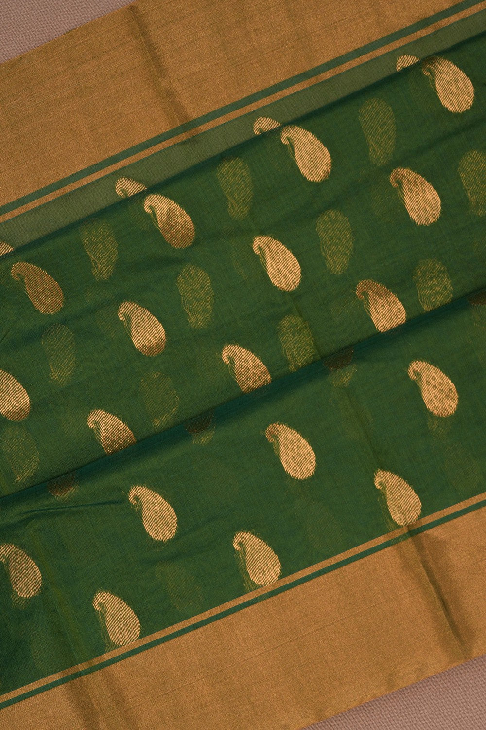 Chanderi Silk Forest Green Saree