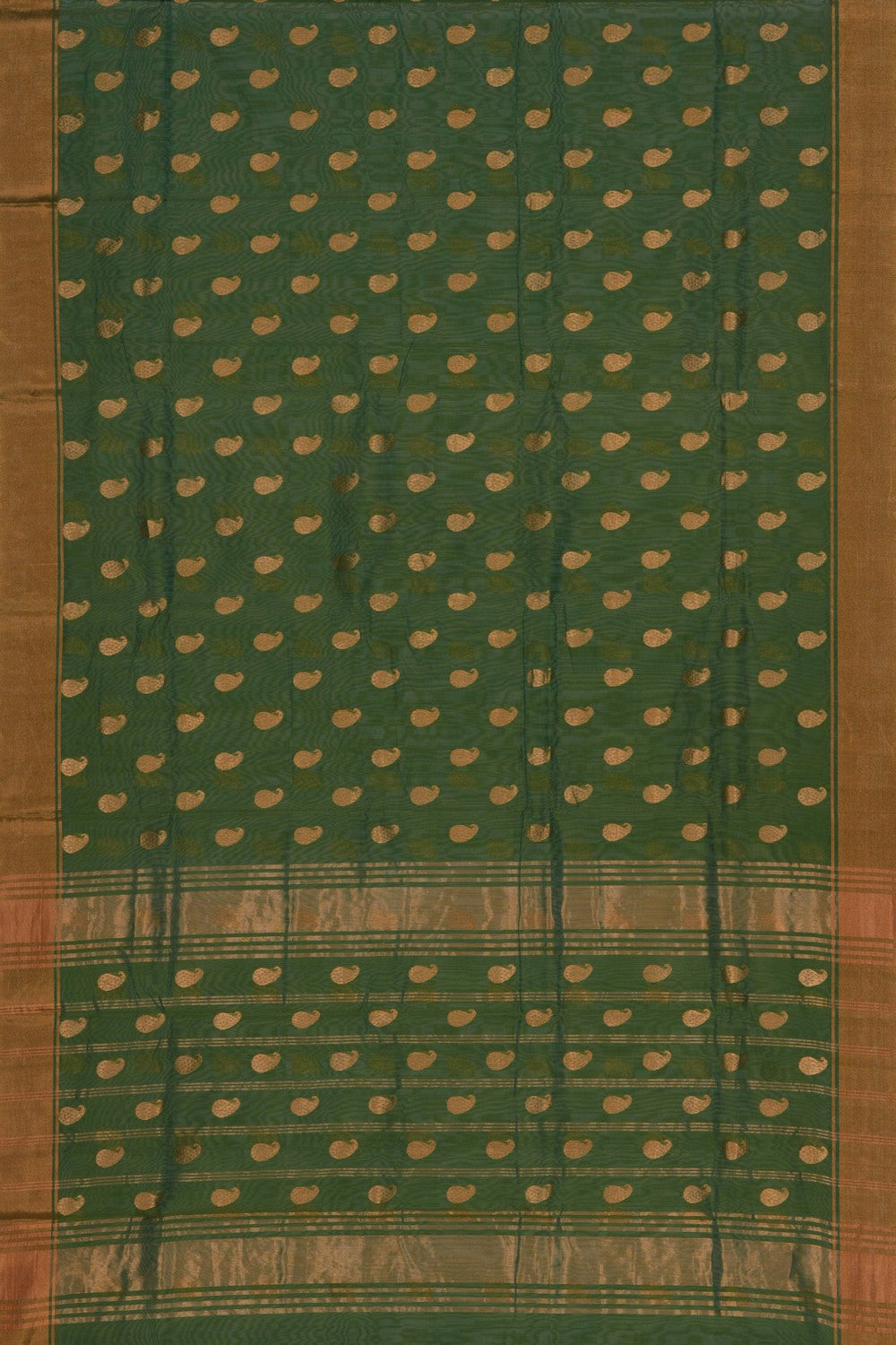 Chanderi Silk Forest Green Saree