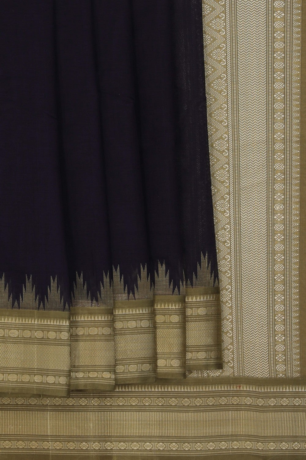 Kanchi Cotton Navy Blue Saree