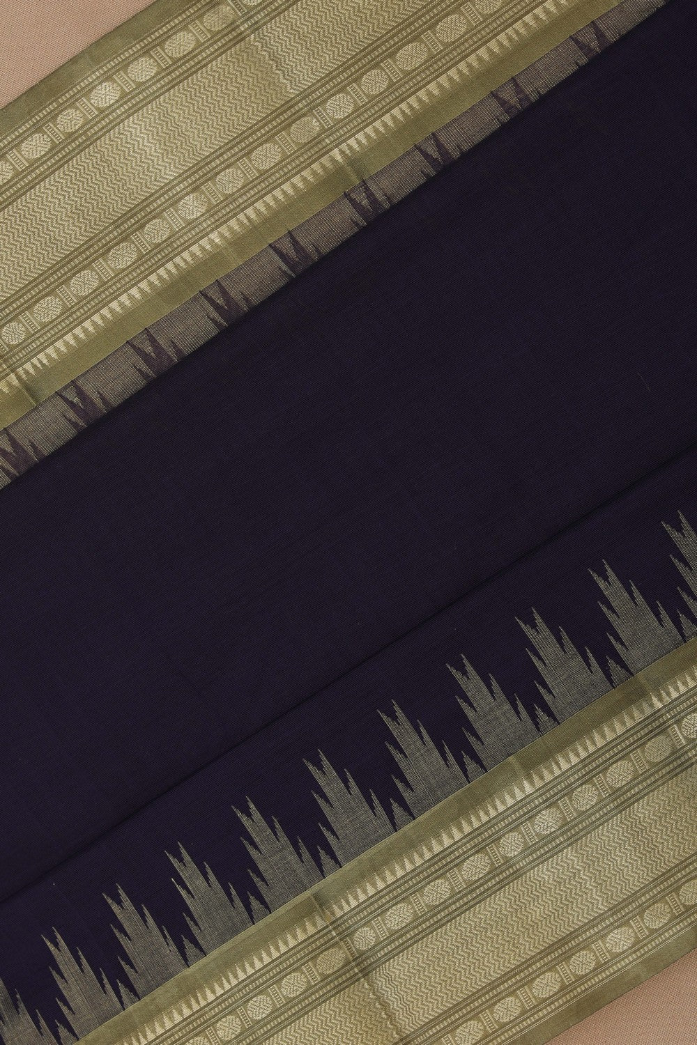 Kanchi Cotton Navy Blue Saree