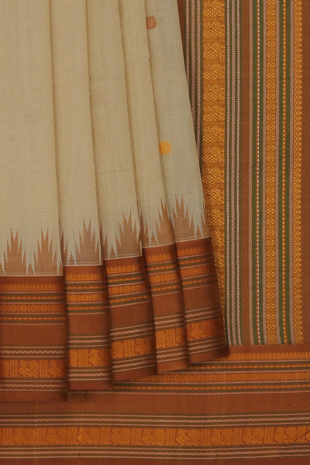Kanchi Cotton Beige Saree