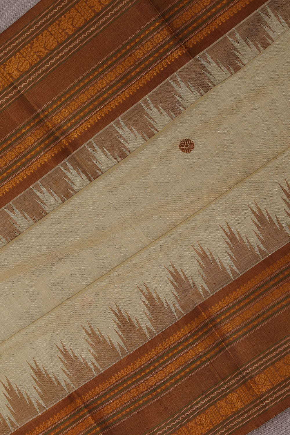 Image of Kanchi Cotton Beige Saree
