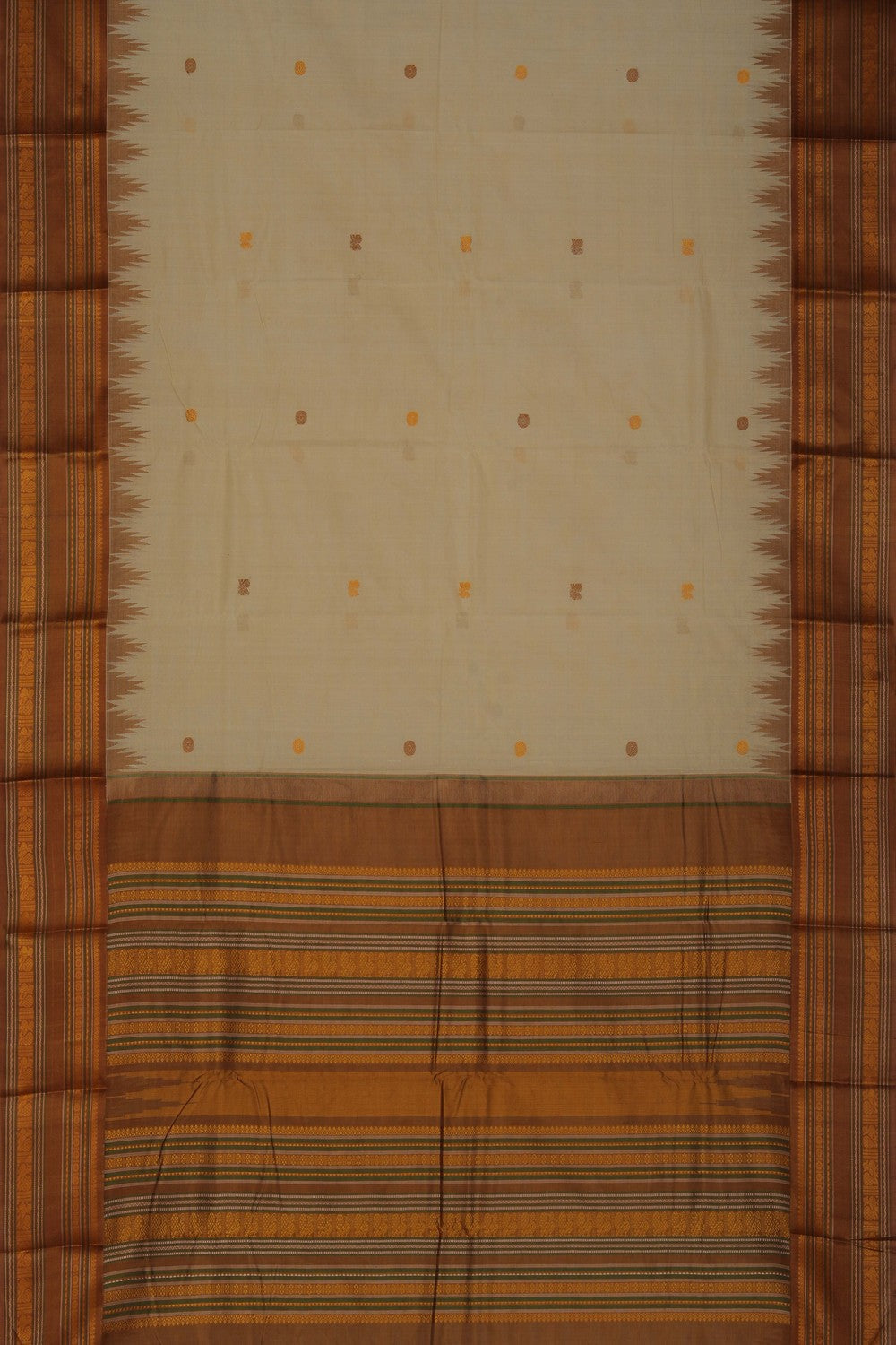 Image of Kanchi Cotton Beige Saree