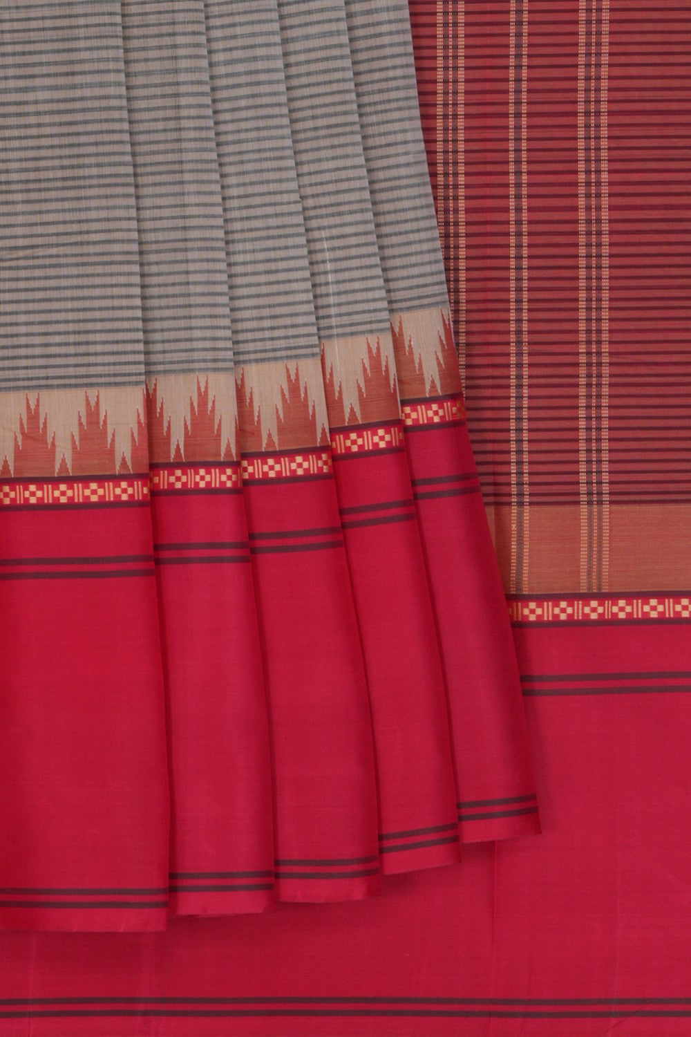 Image of Kanchi Cotton Grey Saree