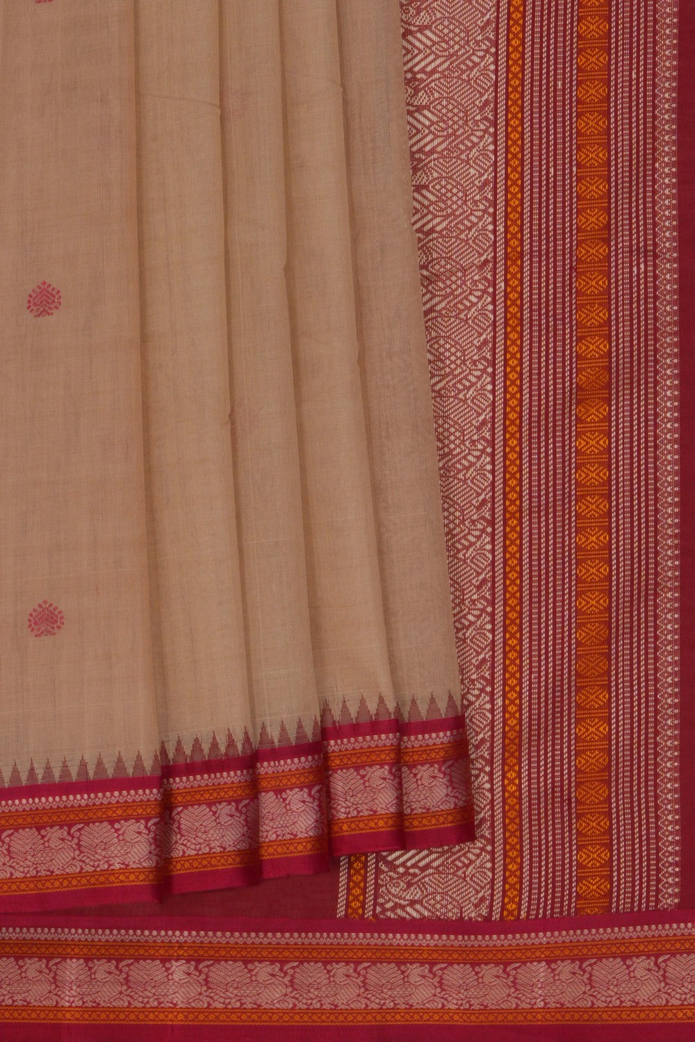 Kanchi Cotton Beige Saree