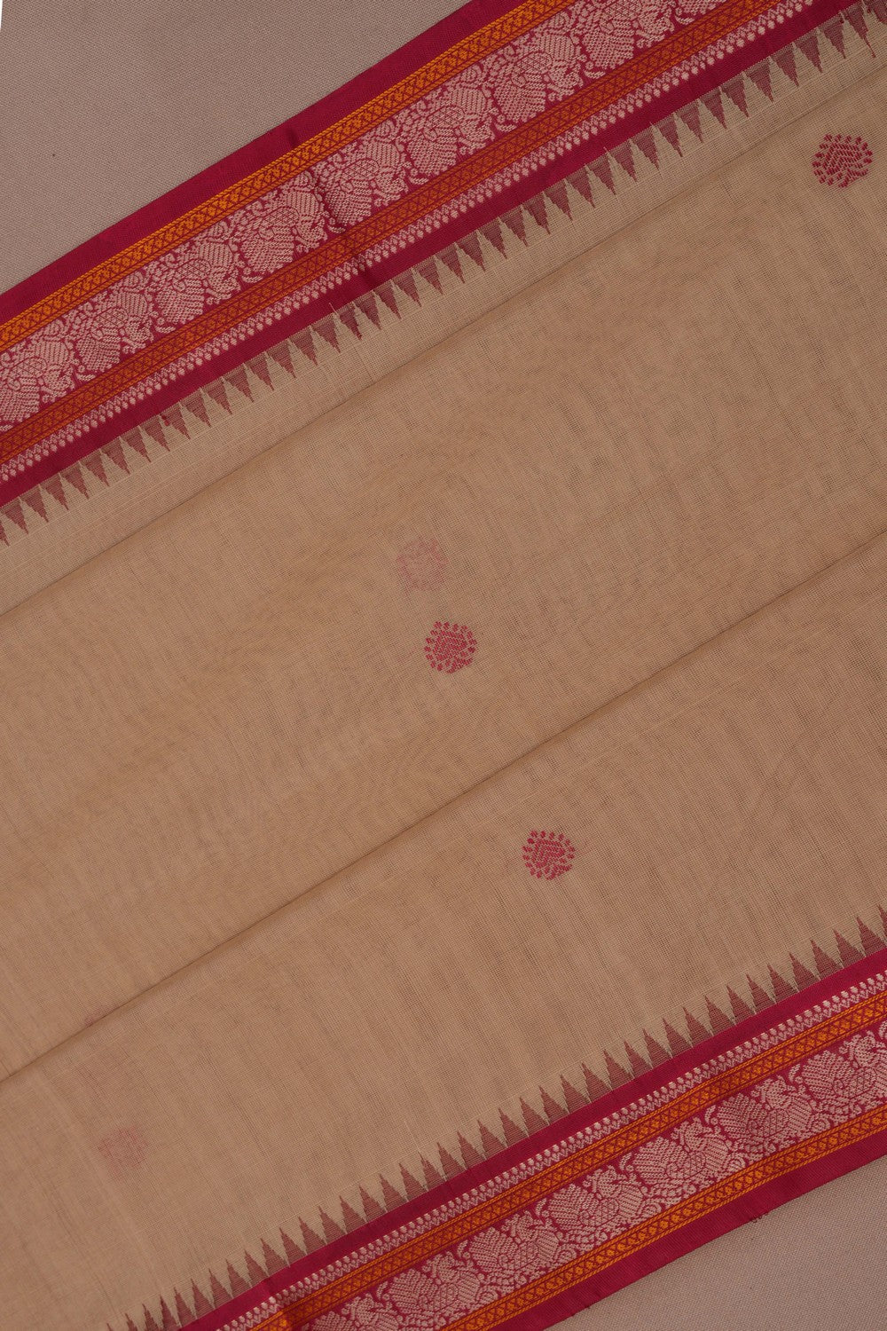 Kanchi Cotton Beige Saree