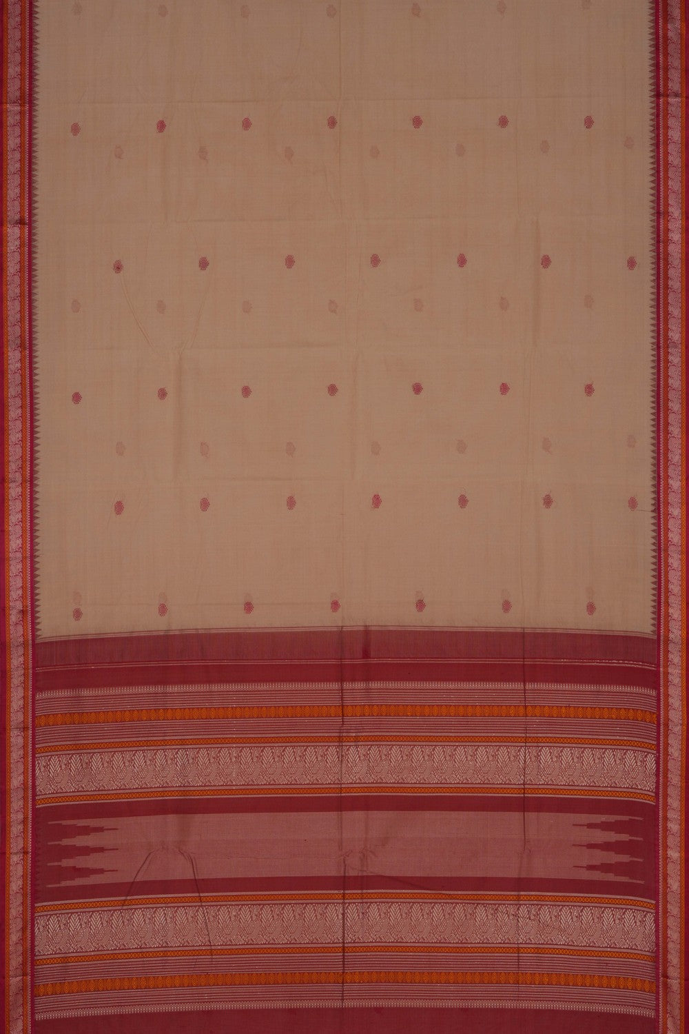 Image of Kanchi Cotton Beige Saree