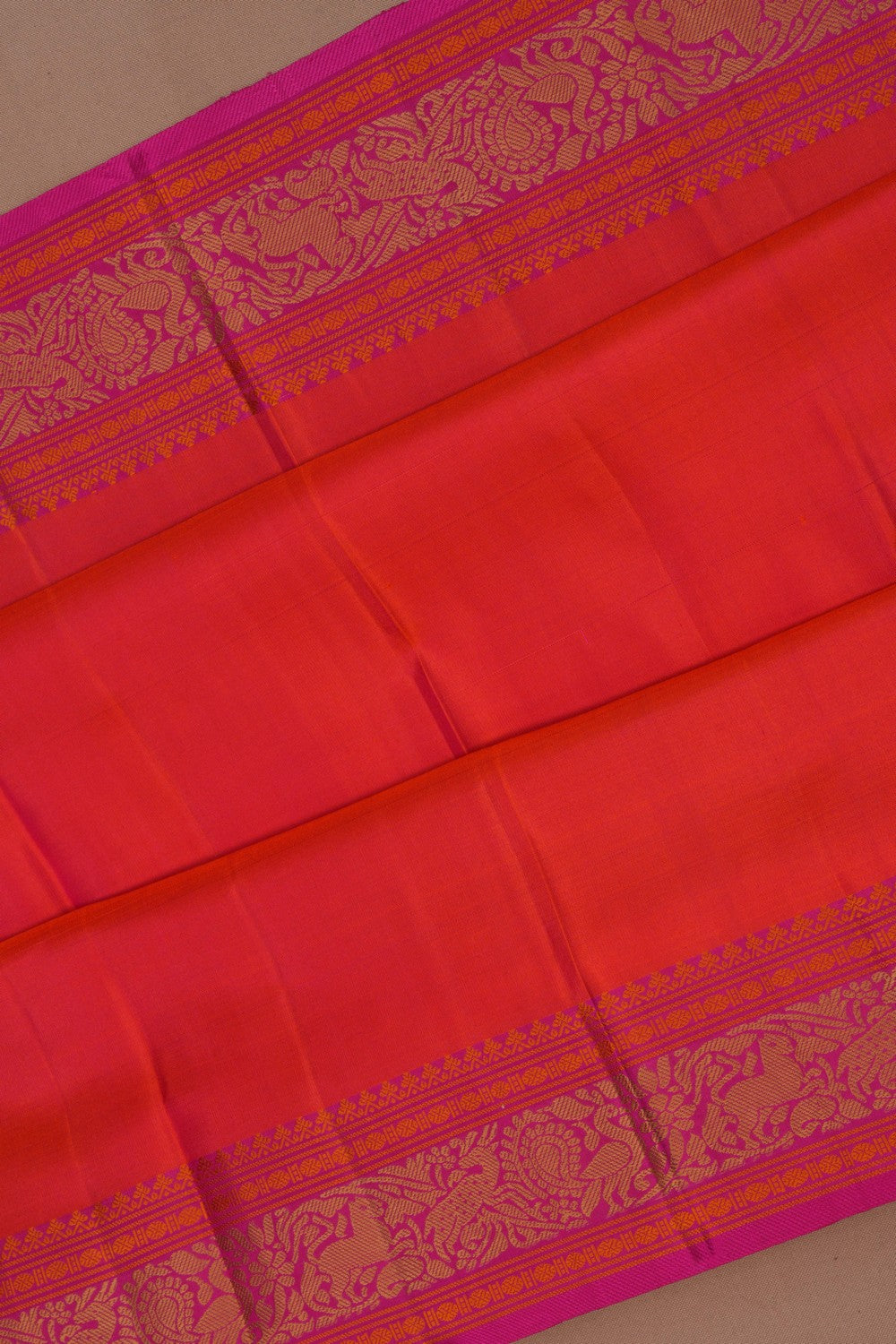Kanchipuram Orange Saree