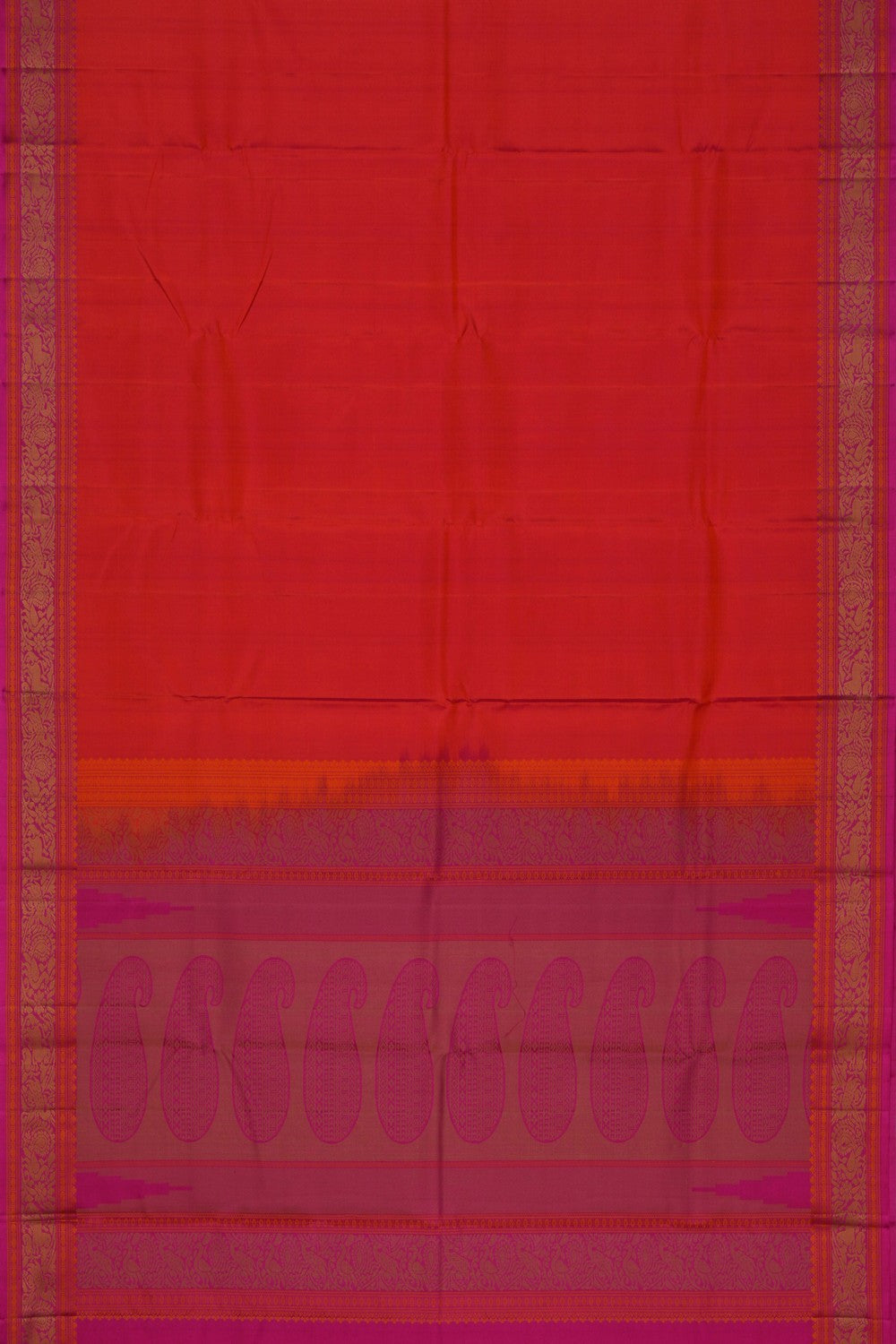 Image of Kanchipuram Orange Saree