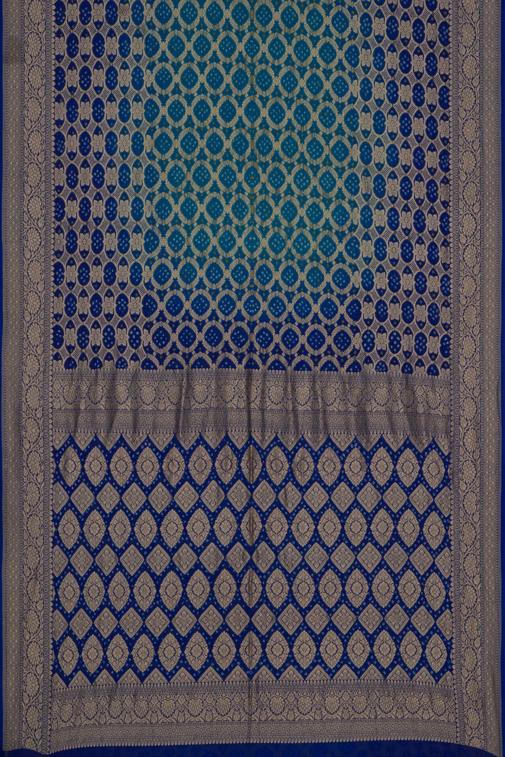 Image of A Fusion Chiffon Bandhani Saree