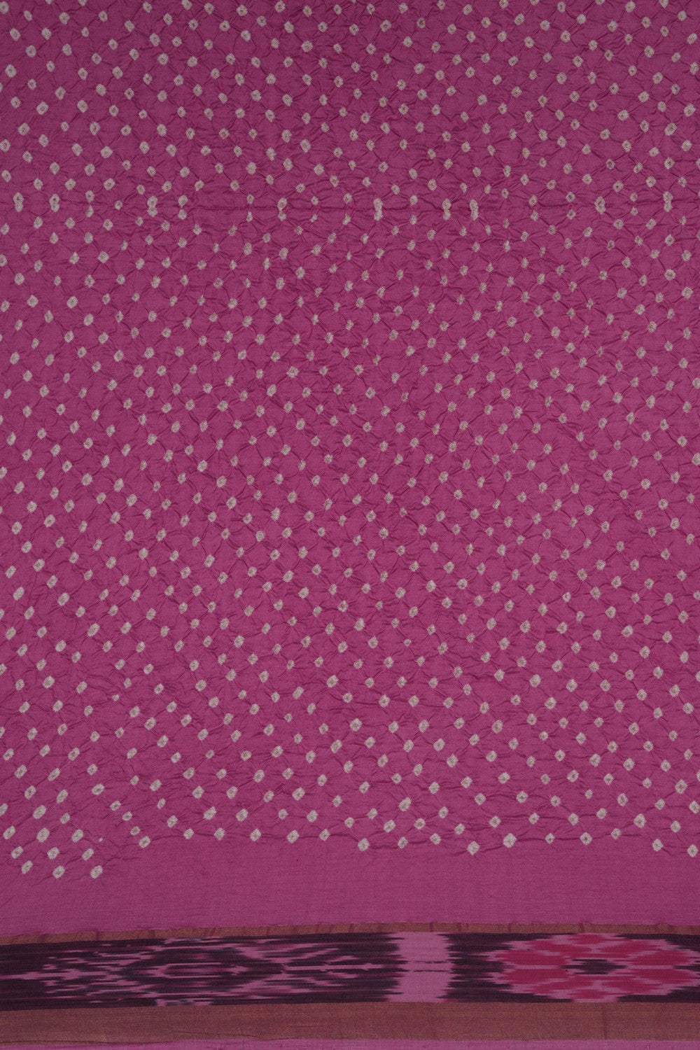 Image of Bandhani Saree With Ikat Border