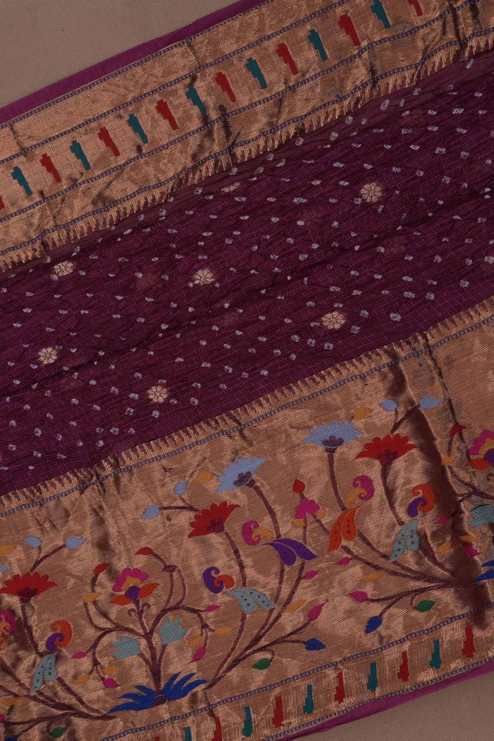 Image of A Fusion Kota Bandhani Saree