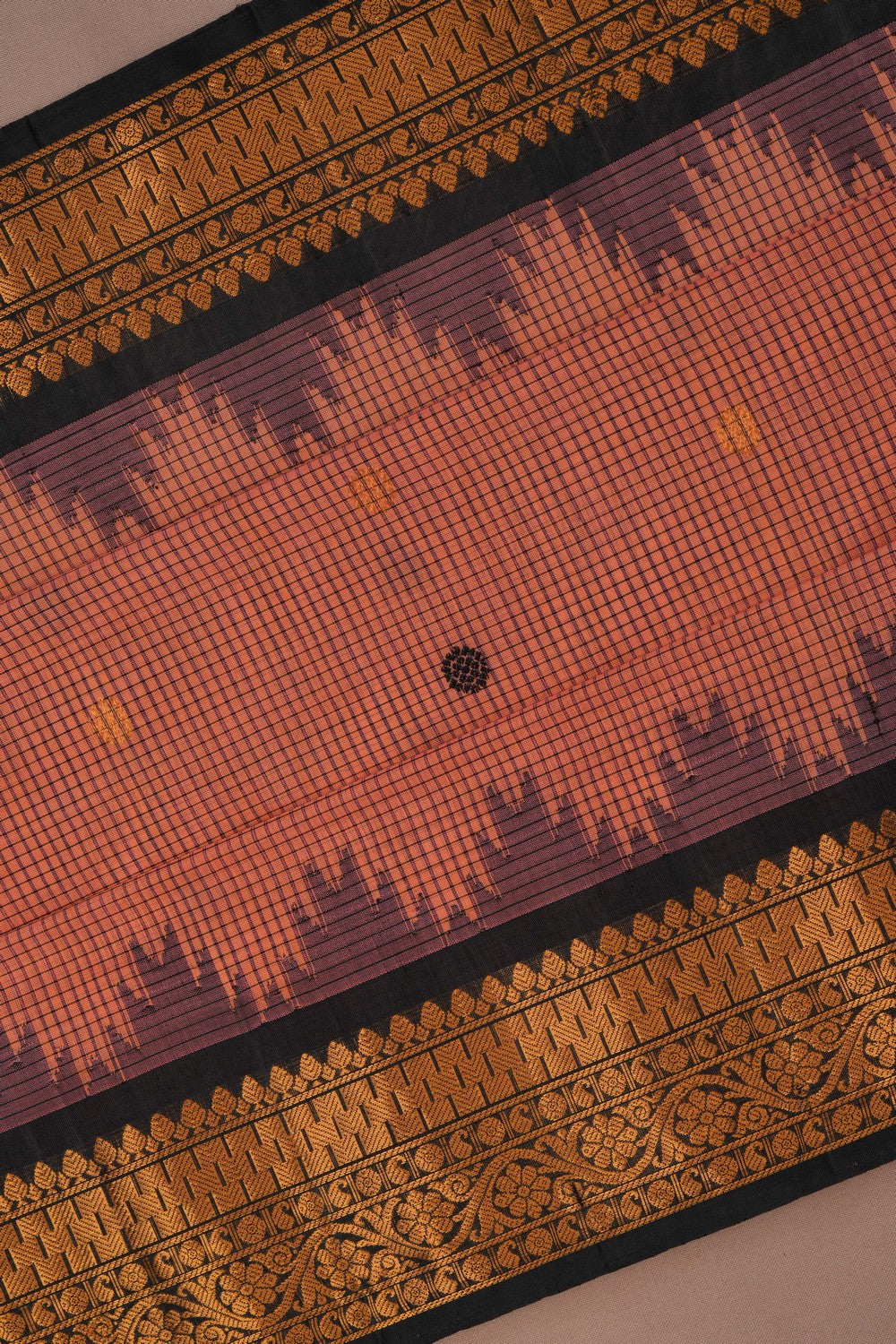 Gadwal Kattam Peach Saree