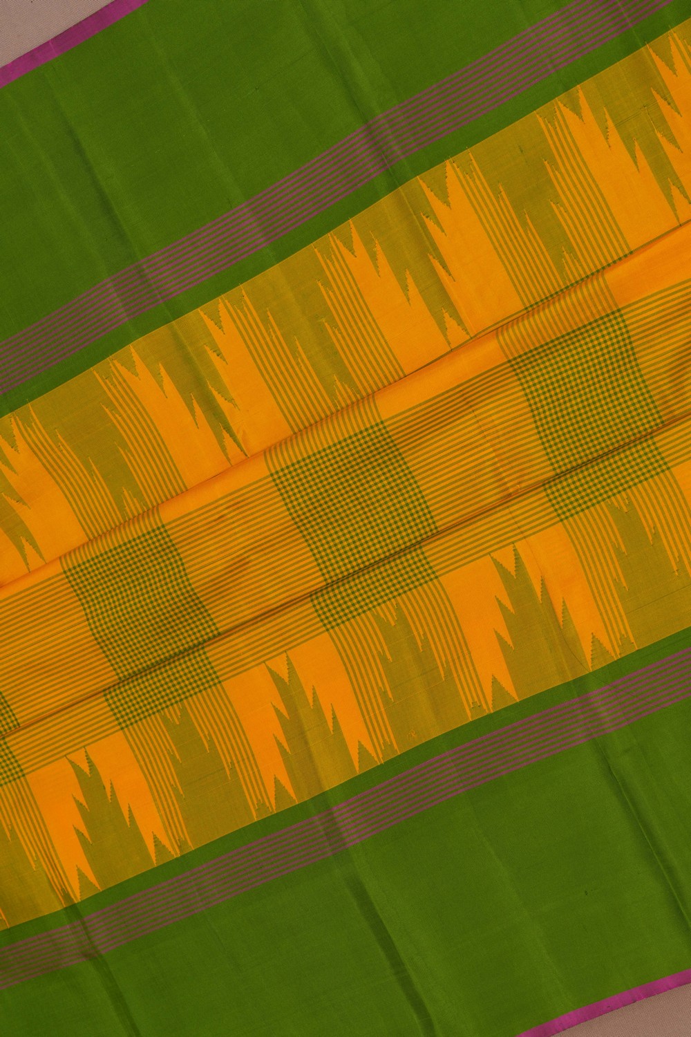 Image of Kanchipuram Silk Yellow Saree