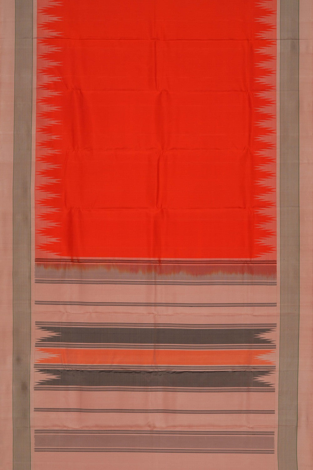 Image of Kanchipuram Silk Orange Saree