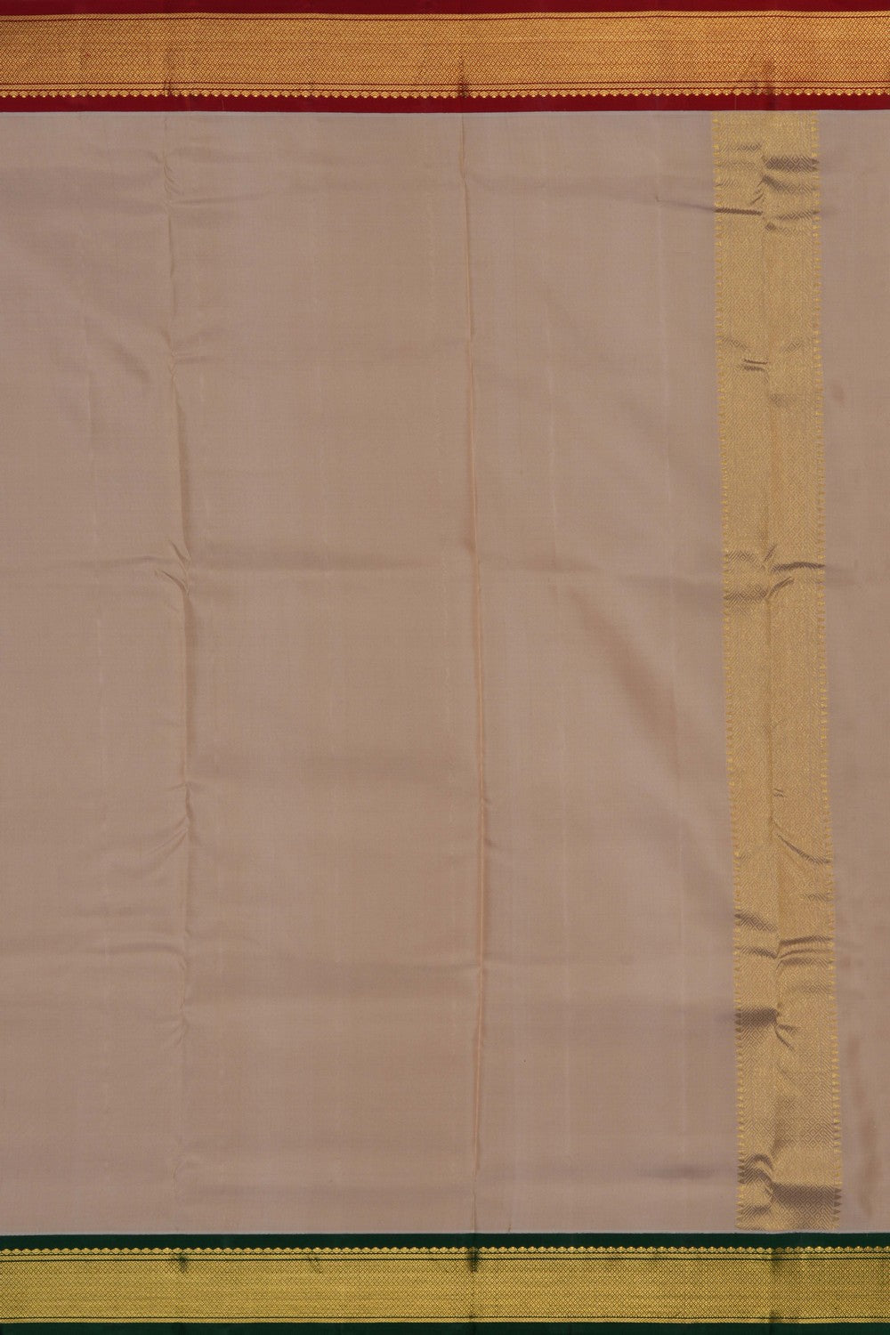 Image of Kanchipuram Silk Off-White Dhoti With Kanduva (8 X 4)