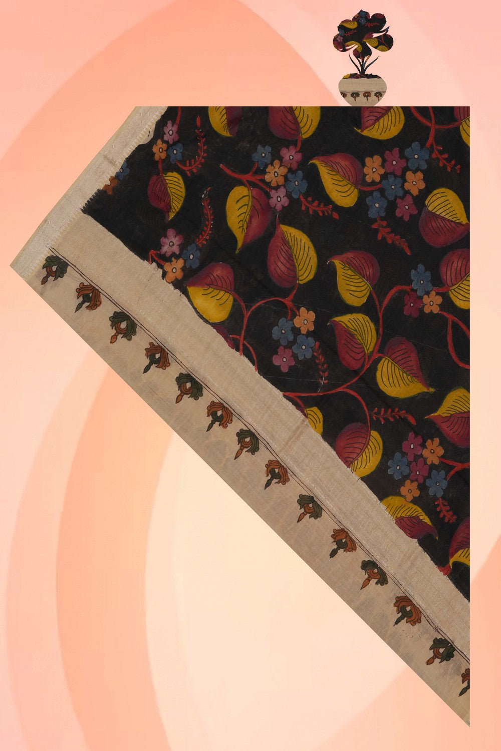 Image of Mangalgiri Kalamkari Dupatta