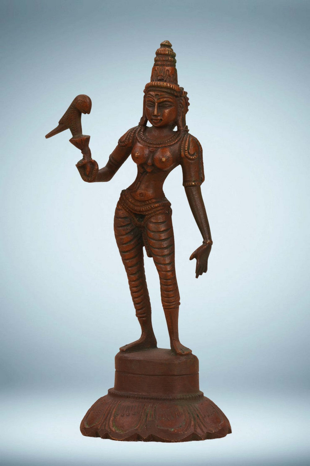 Image of A bronze ( panchaloha) idol of Goddess Meenakshi