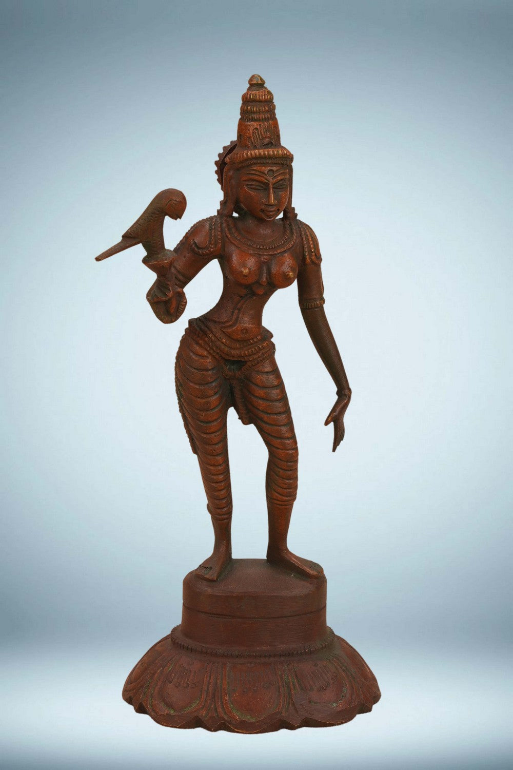 Image of A bronze ( panchaloha) idol of Goddess Meenakshi