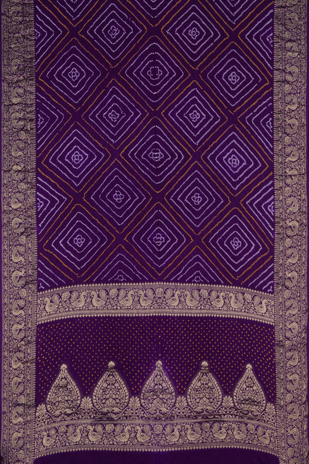 Bandhani Saree With Zari Border