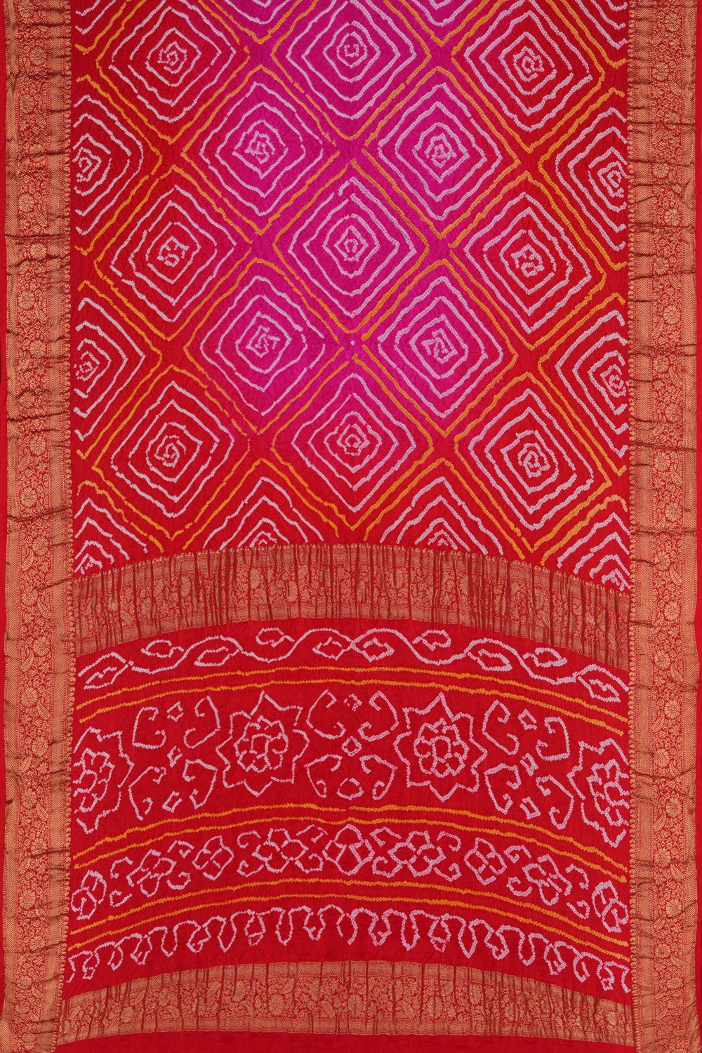 Image of Bandhani Saree With Zari Border