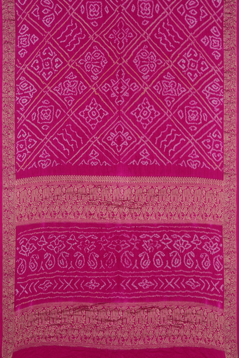 Bandhani Saree With Zari Border
