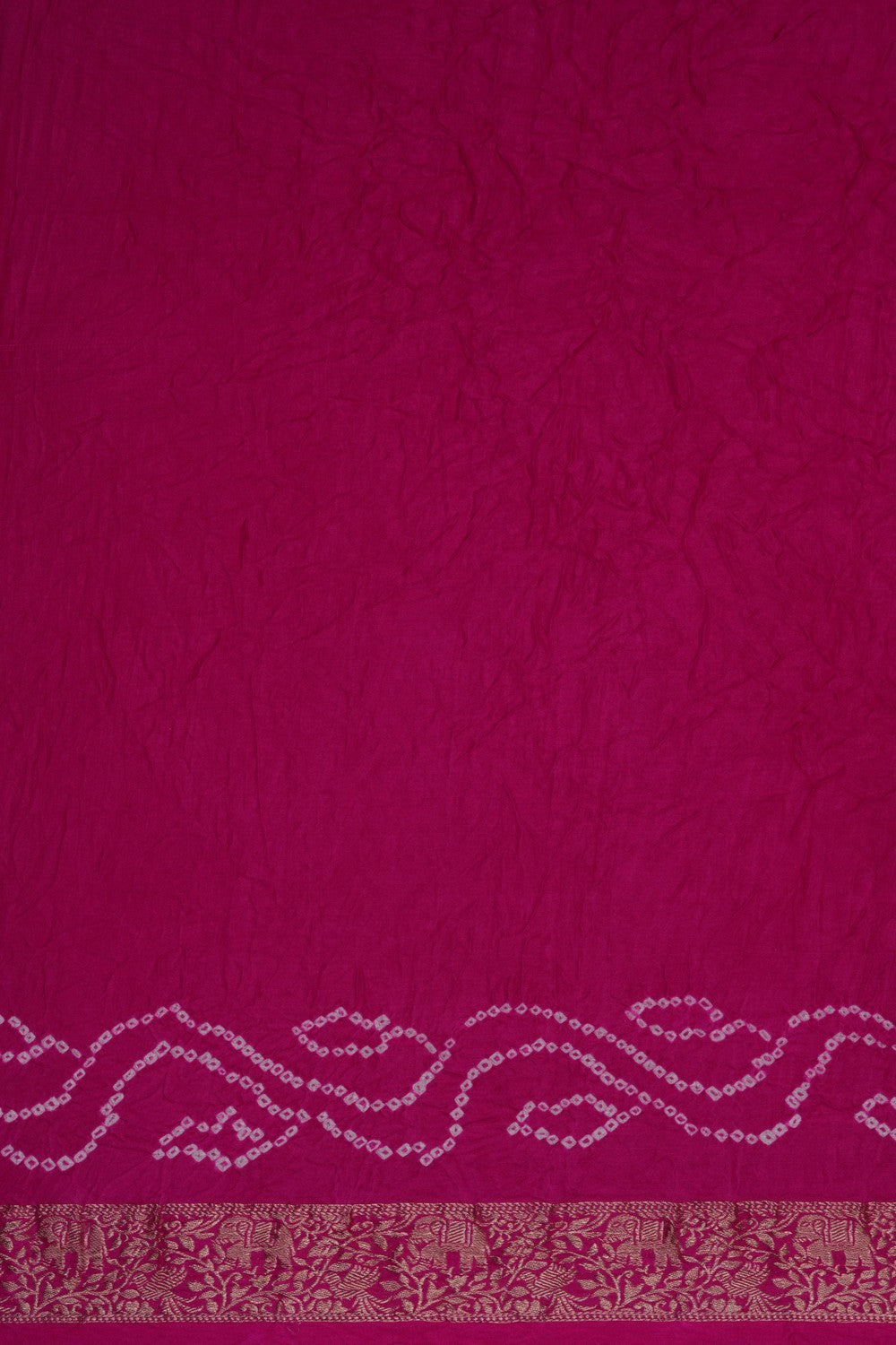 Image of Bandhani Saree With Zari Border