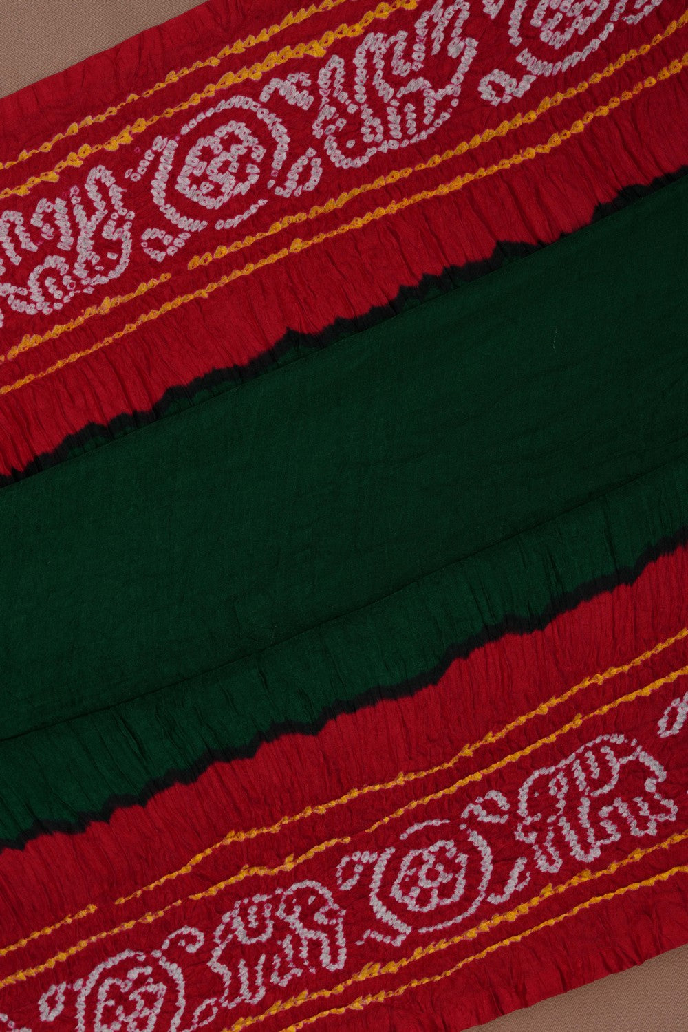 Image of Bandhani Green Saree