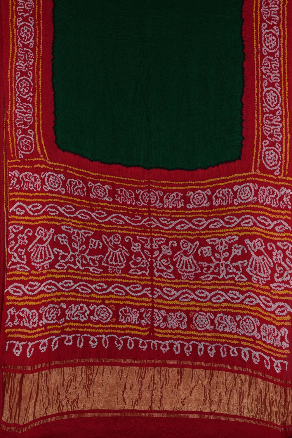 Image of Bandhani Green Saree