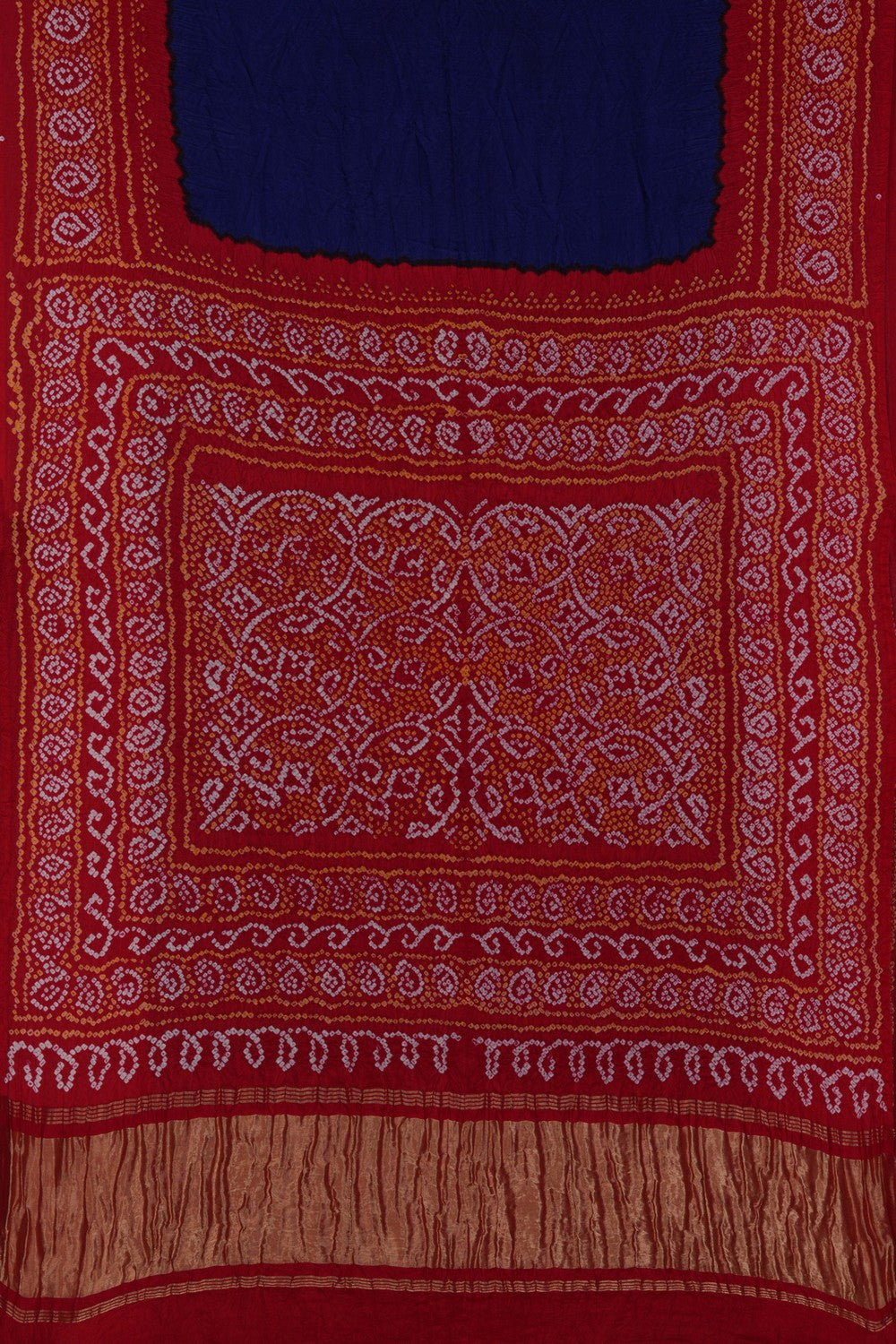 Image of Bandhani Indigo Blue Saree