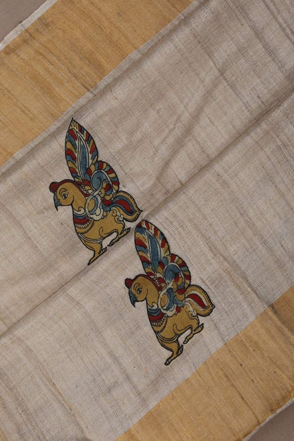 Image of Tussar Silk Beige Saree