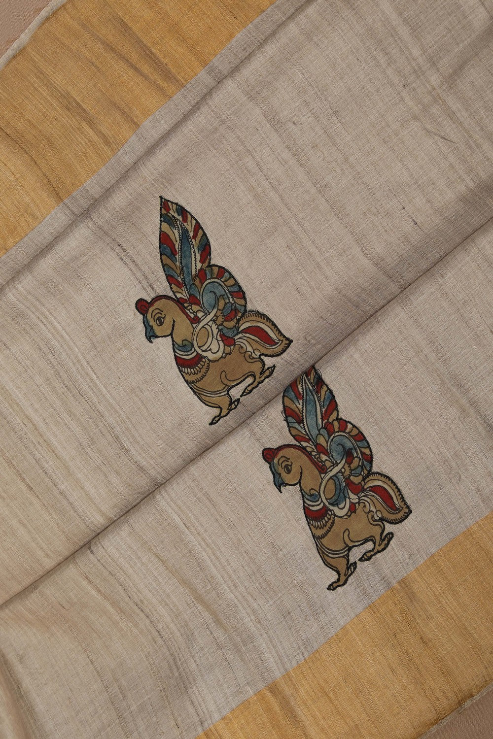 Tussar Silk Beige Saree