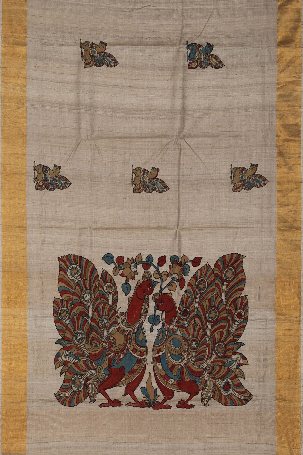 Tussar Silk Beige Saree