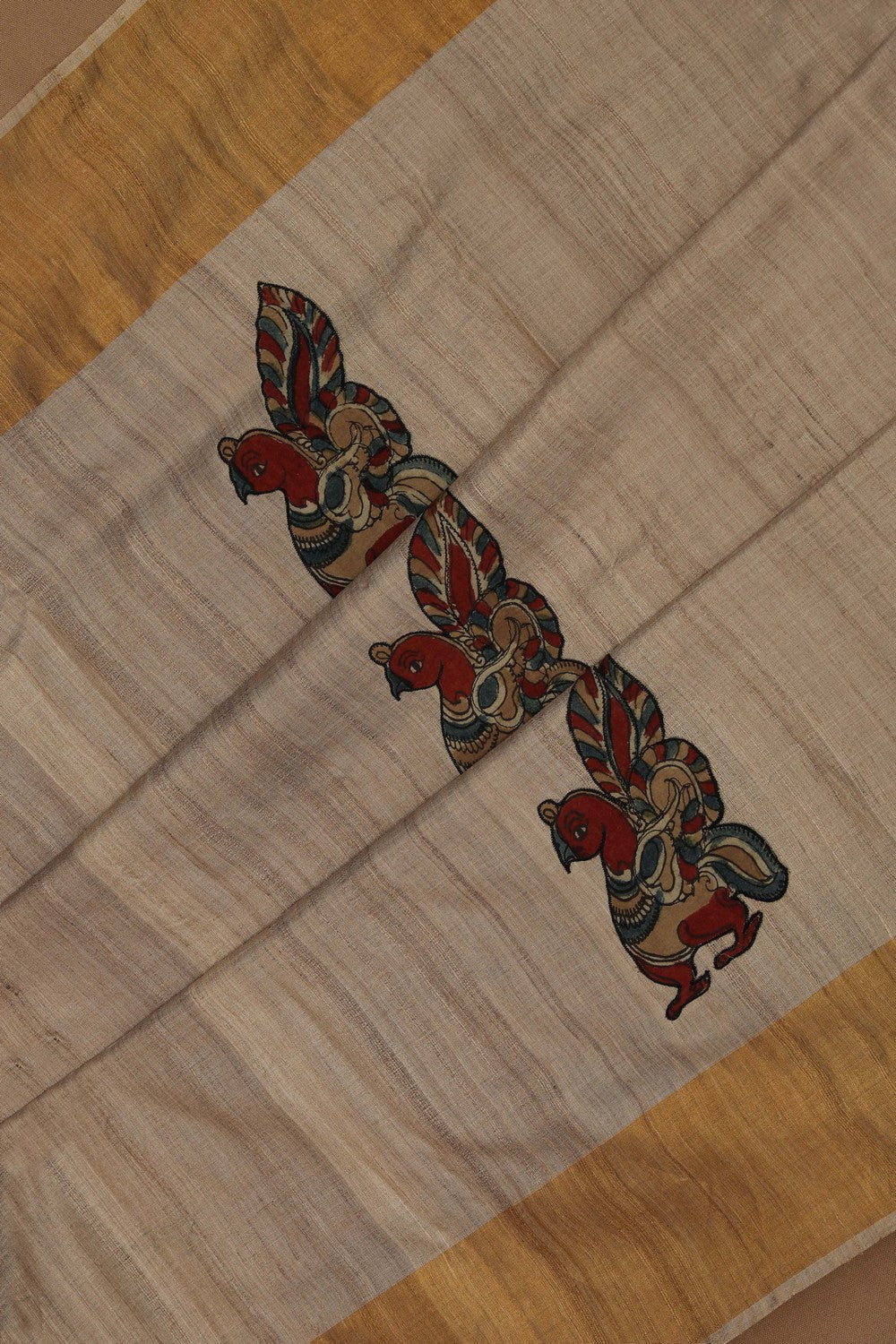 Image of Tussar Silk Beige Saree